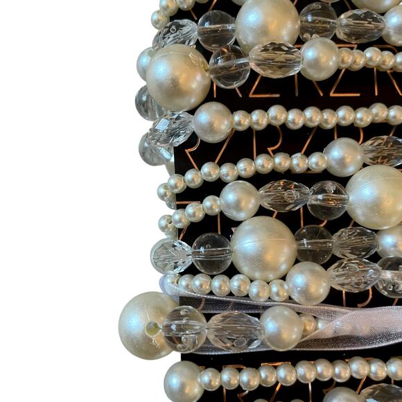 Rachel Zoe Garland Faux Pearl Iridescent Beads 20ft Christmas Tree Wreath Mantel - Picture 5 of 9